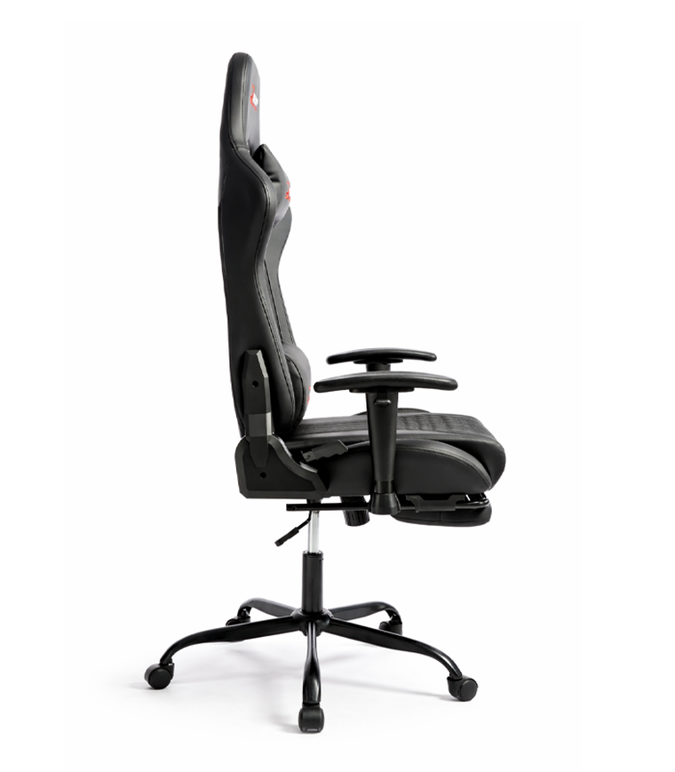 Hedo, fotel gamingowy z podnóżkiem, czarny