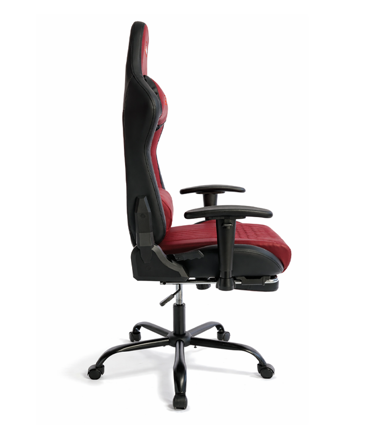 Hedo, fotel gamingowy z podnóżkiem, czerwony