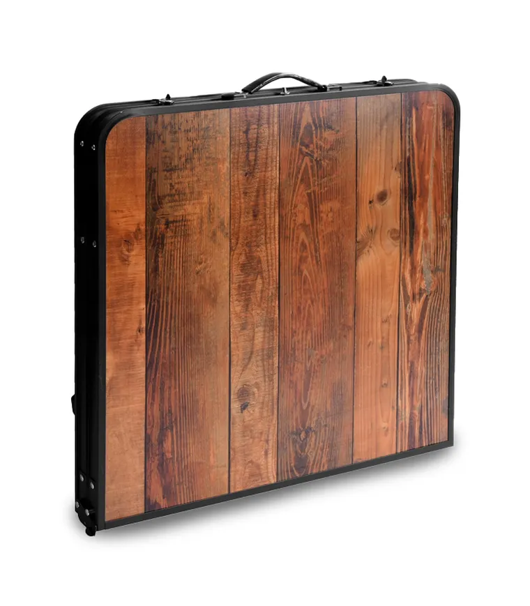 Hedo, zestaw stół turystyczny i 4 krzesła, składany w walizkę, 5w1, brązowy