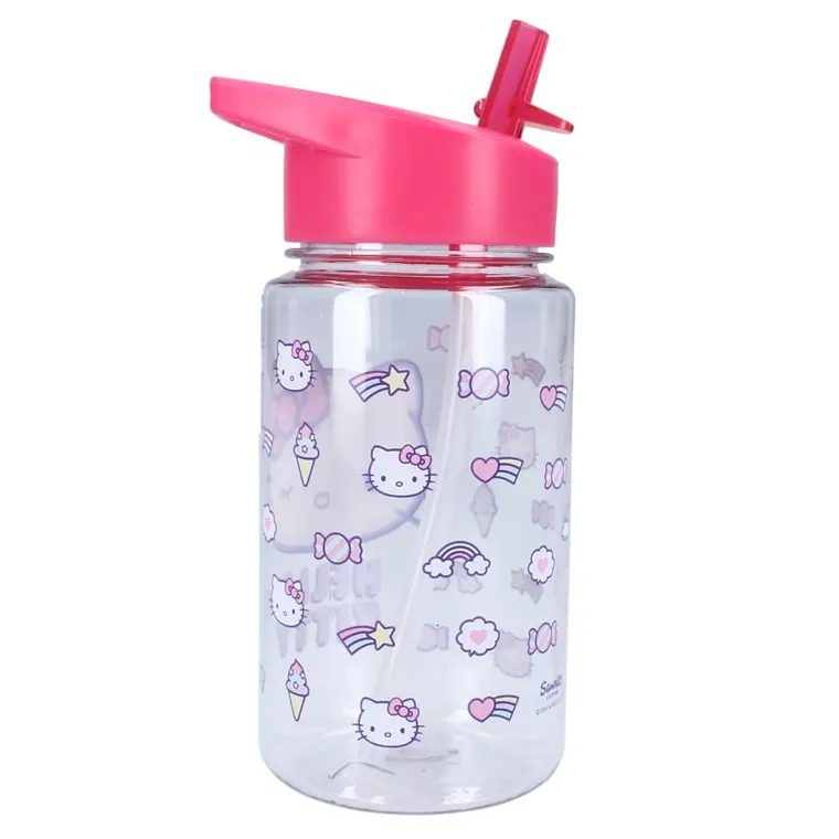 Hello Kitty, Drink Up, bidon ze słomką, różowy, 450 ml