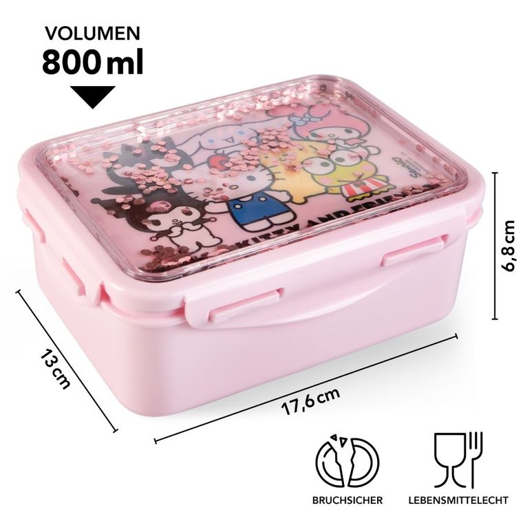 Hello Kitty, lunchbox z brokatem, 770 ml