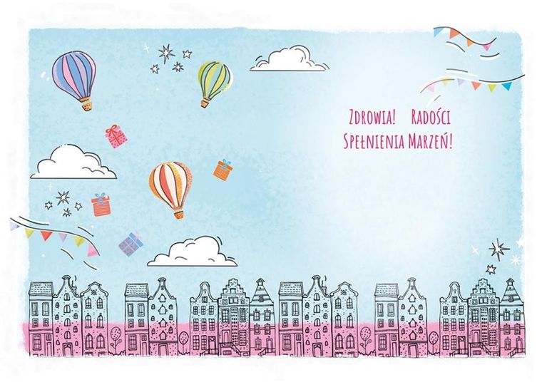 Henry, karnet A5, Urodziny, Balon z prezentami