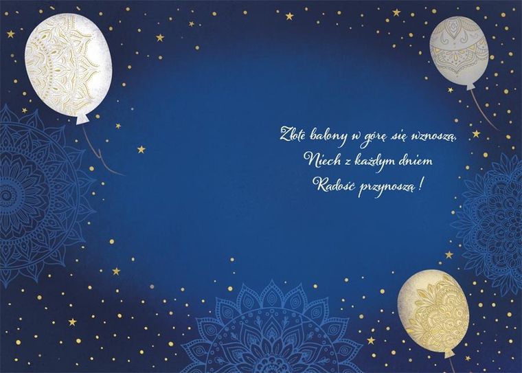 Henry, karnet A5, Urodziny, Złote balony