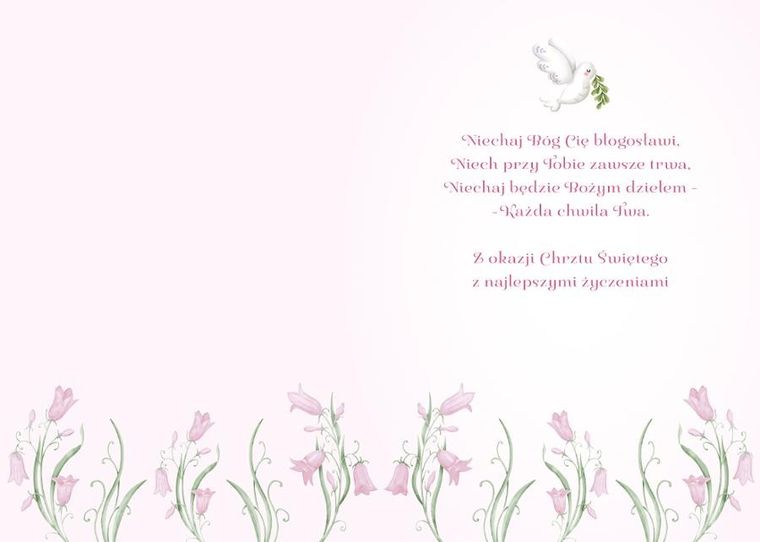 Henry, karnet A5 z kopertą, chrzest, złocony, gołąb dziewczynka