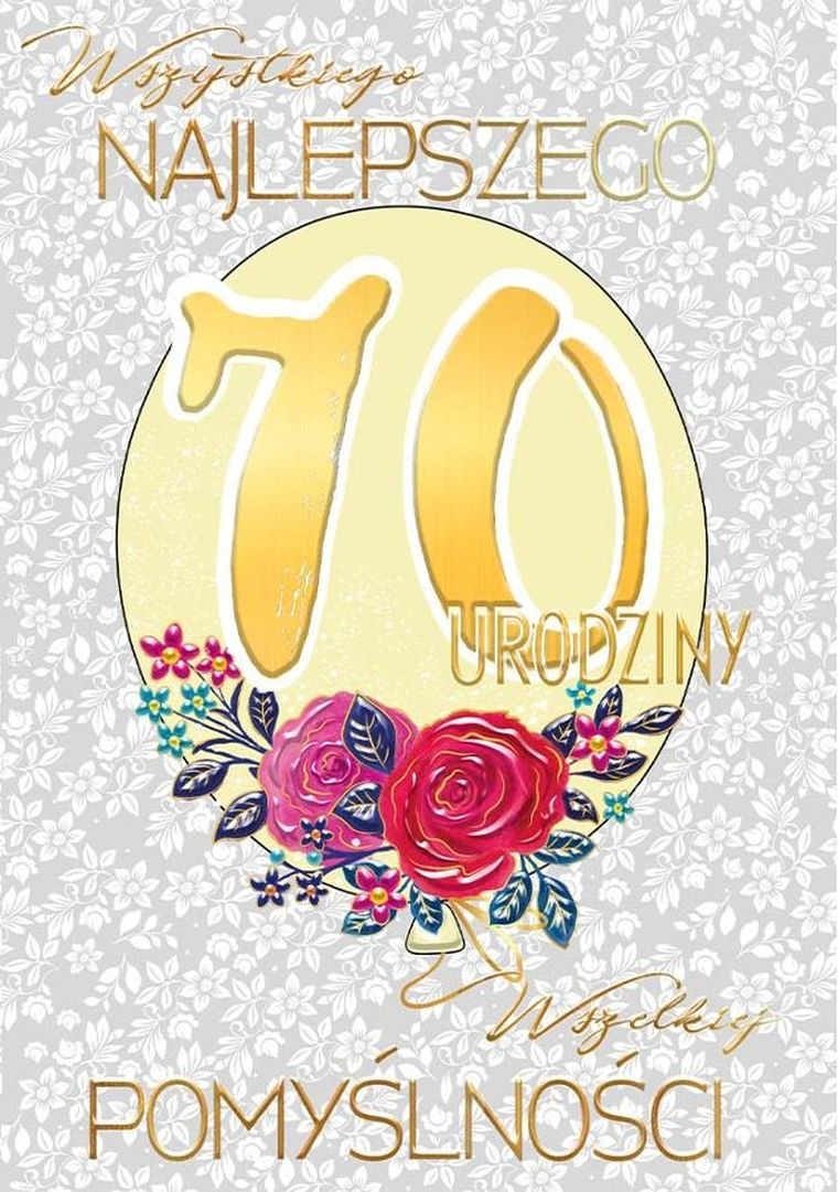 Henry, karnet A5 z kopertą, złocony, urodziny 70, balon glamur