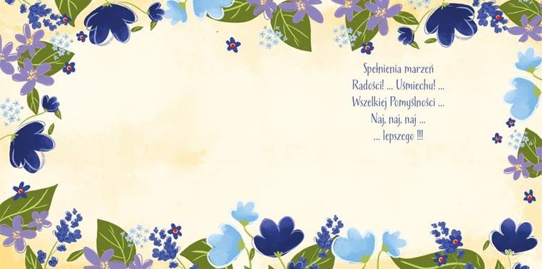 Henry, karnet kwadratowy, Urodziny, Prezent w kwiatach