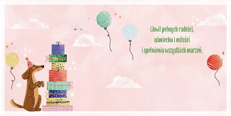 Henry, karnet, pies z balonami