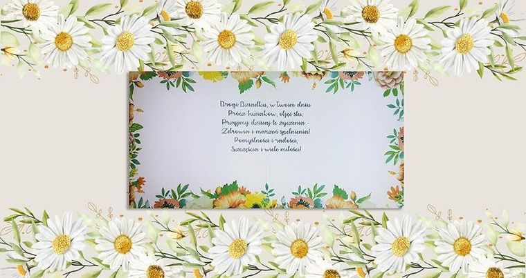 Henry, karnet, wianek z kwiatów, dziadek