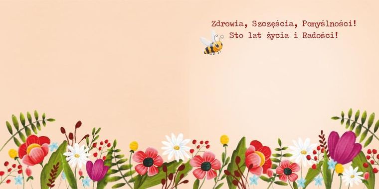 Henry, karnet z kopertą, 15-15 cm, złocony, letni bukiet