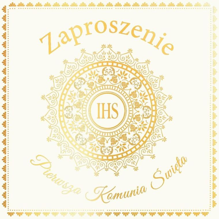 Henry, zaproszenie, Komunia, hostia biała, 5 szt.