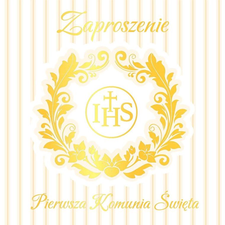 Henry, zaproszenie, Komunia, paski, 5 szt.