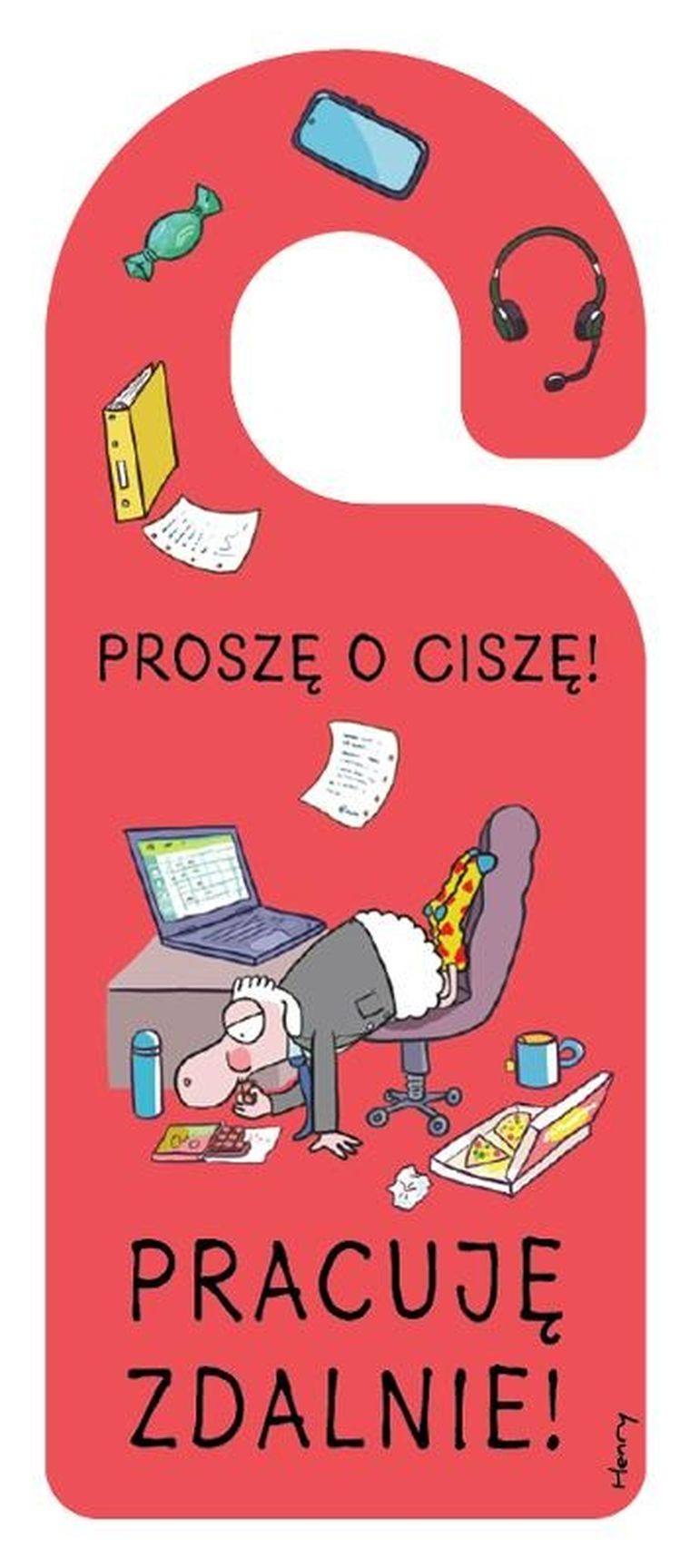 Henry, zawieszka na klamkę, pracuję