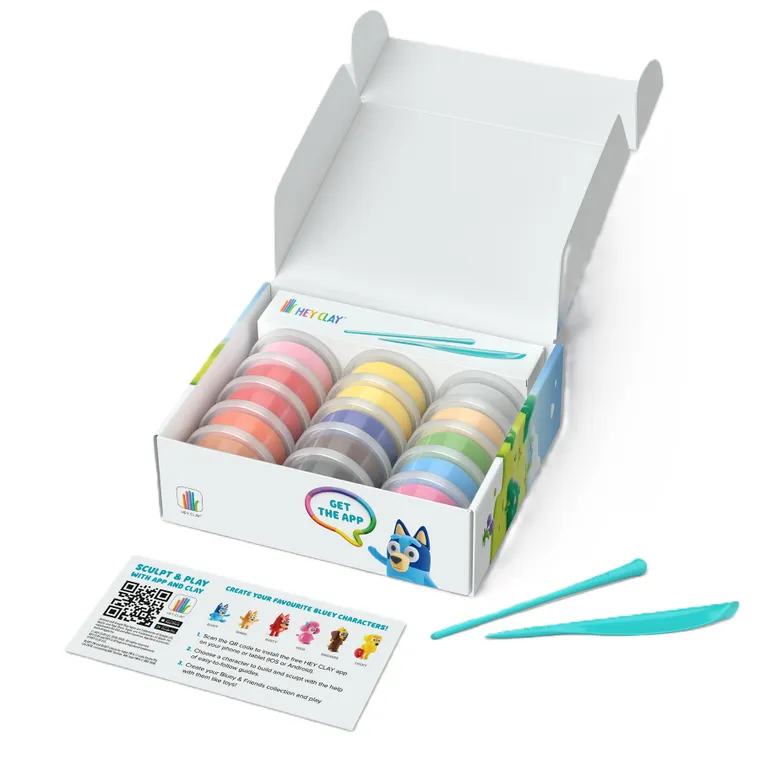 Hey Clay, Bluey, masa plastyczna, 15 szt.