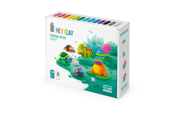 Hey Clay, Egzotyczne Zwierzęta, masa plastyczna, 15 szt.