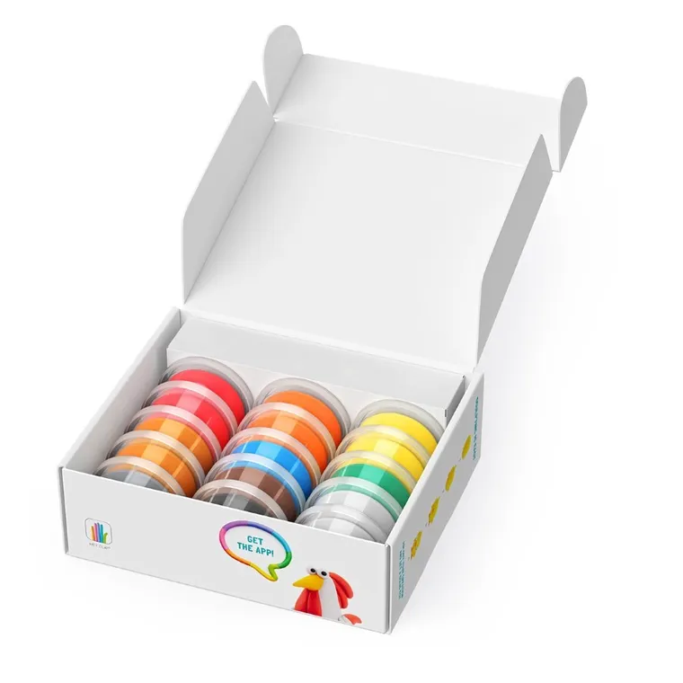 Hey Clay, Ptaki z farmy, masa plastyczna, 15 szt.