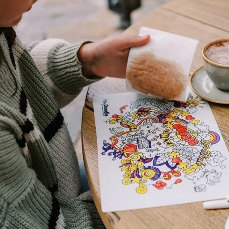 Hey Doodle, mata silikonowa do kolorowania A4, słoneczne bazgrołki