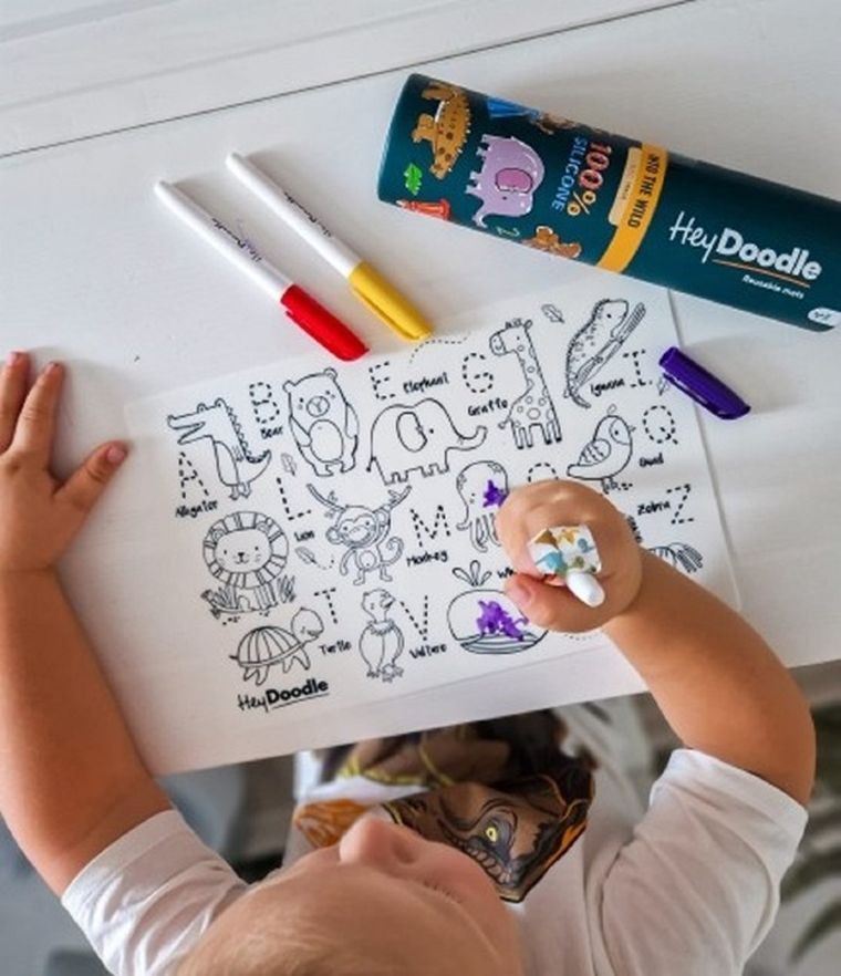 Hey Doodle, mata silikonowa do kolorowania A4, Zwierzęta