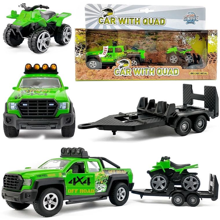 Hipo, samochód z przyczepą i quadem, światło i dźwięk