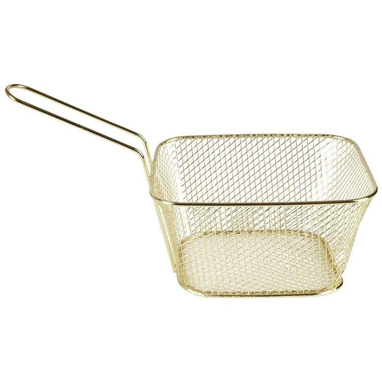 Hit, koszyk do serwowania smażenia frytek przekąsek, stalowy, złoty