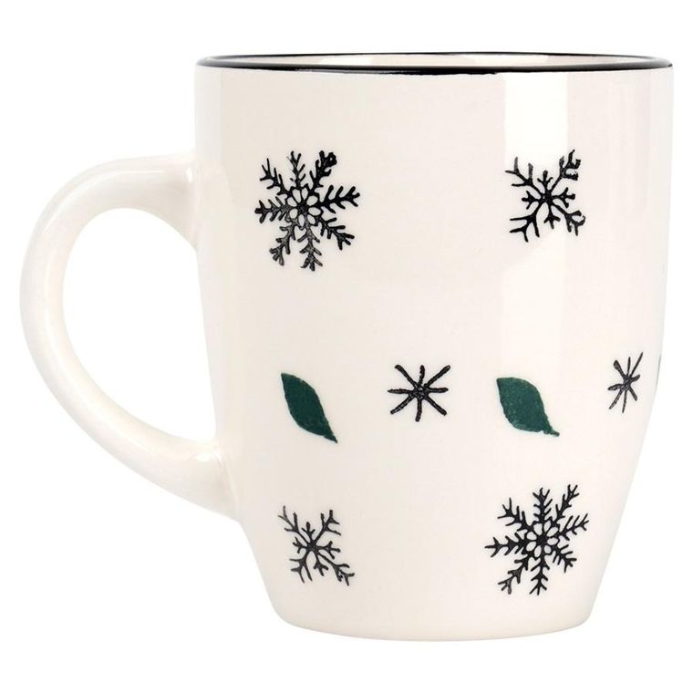 Hit, kubek ceramiczny, płatki śniegu, 350 ml