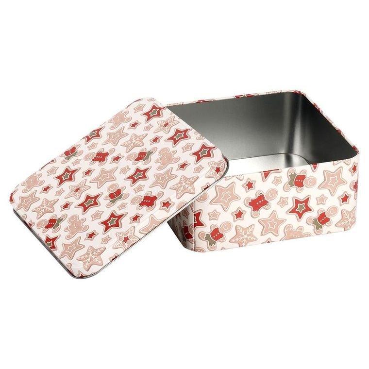 Hit, pojemnik na ciastka, metalowy, puszka świąteczna, 15-15-6,5 cm