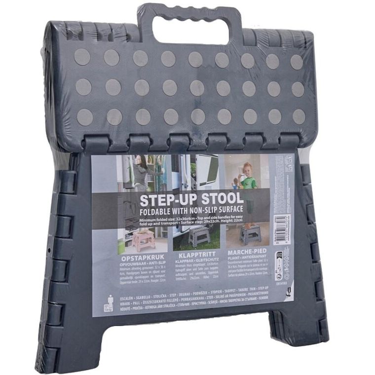 Home & styling colle, stołek antypoślizgowy, składany, szary