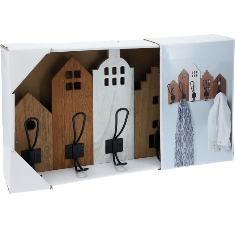Home Styling Collection, Boni, wieszak do przedpokoju domki