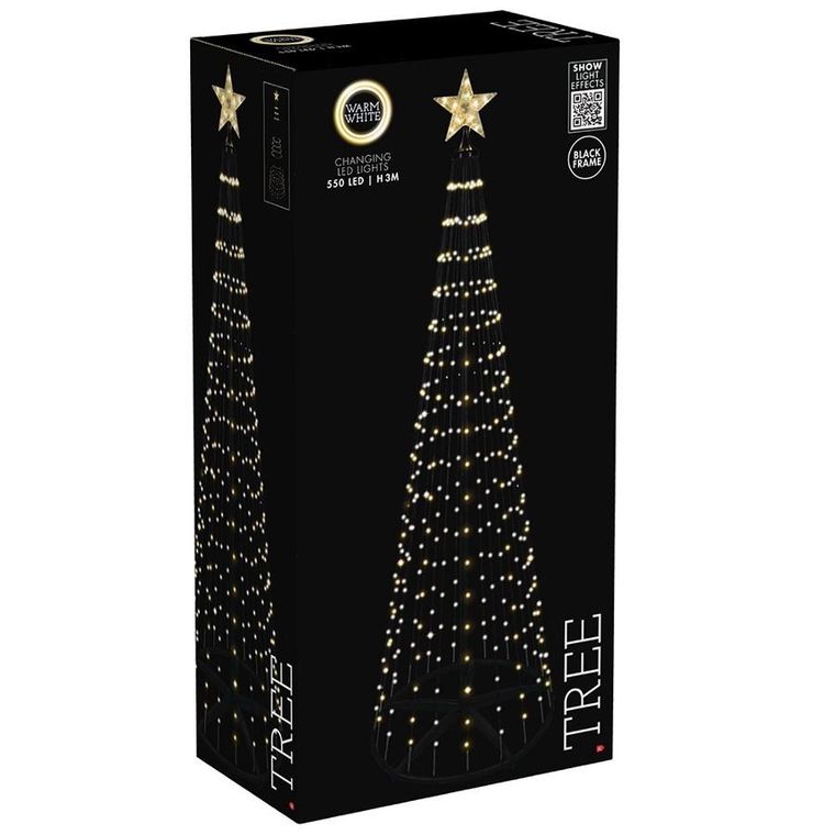 Home Styling Collection, choinka świecąca, zewnętrzna, stożek, 550 LED, 300 cm