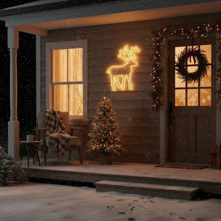 Home Styling Collection, dekoracja świąteczna LED, renifer, 100-80 cm
