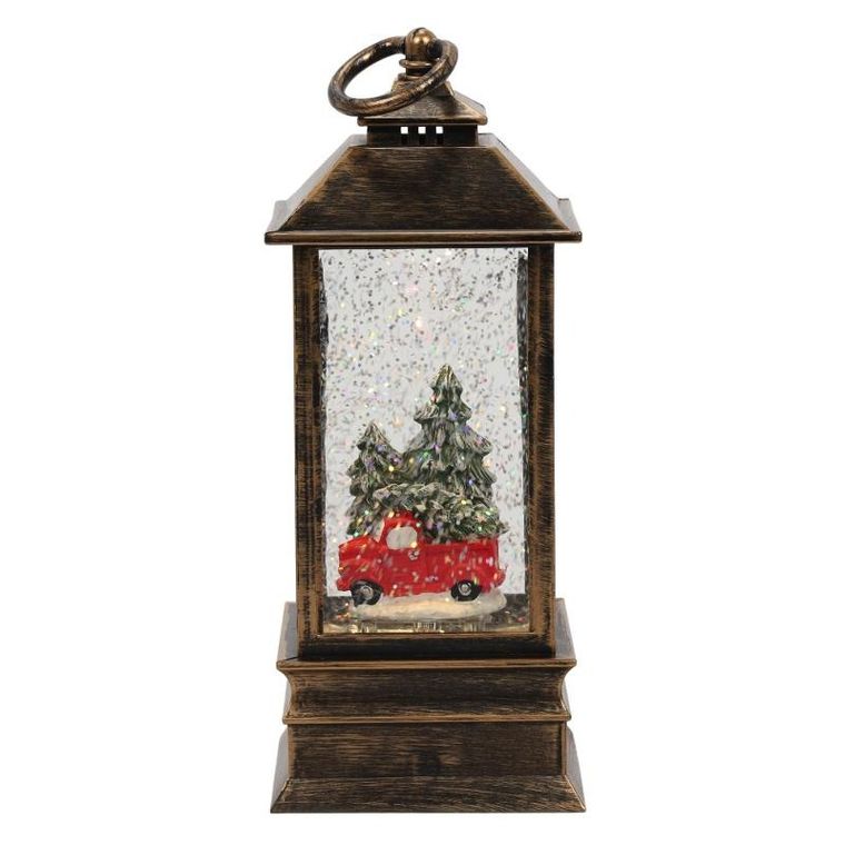 Home Styling Collection, dekoracyjny lampion świąteczny LED z wodą i brokatem, 23 cm