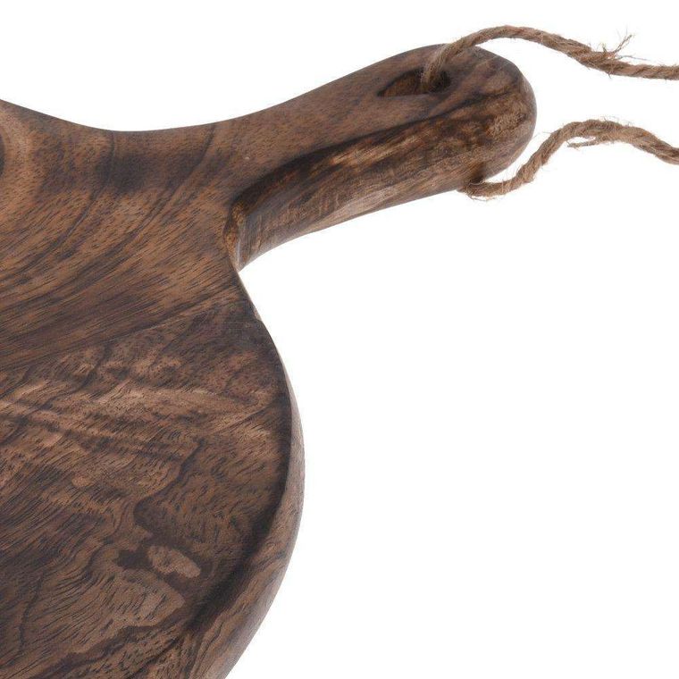 Home Styling Collection, deska drewniana okrągła z uchwytem, 40-29 cm