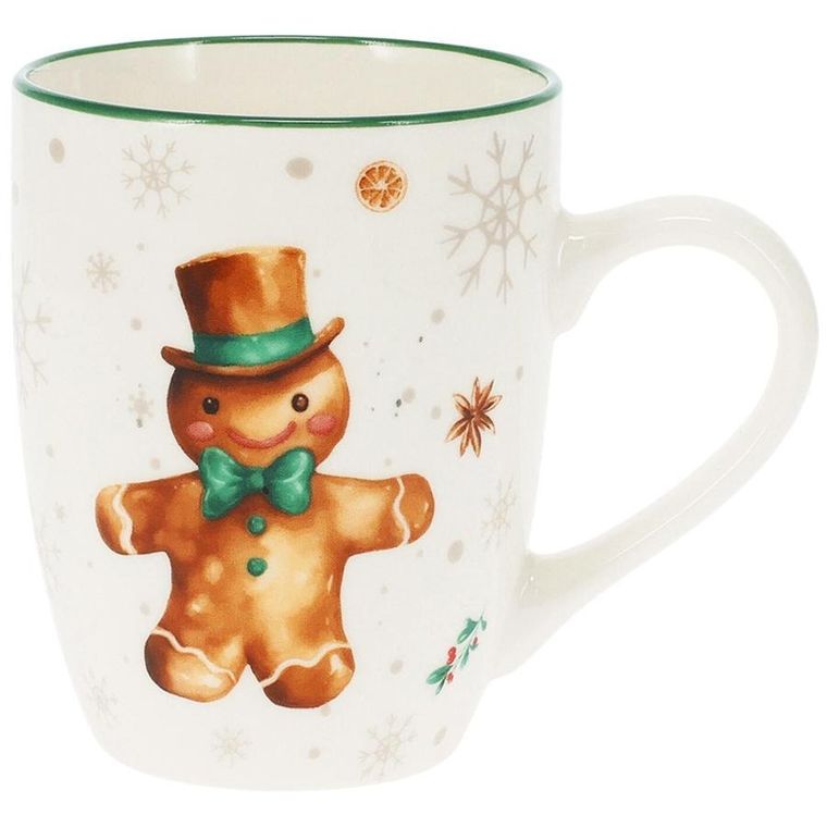 Home Styling Collection, kubek porcelanowy, piernikowy ludzik, 320 ml