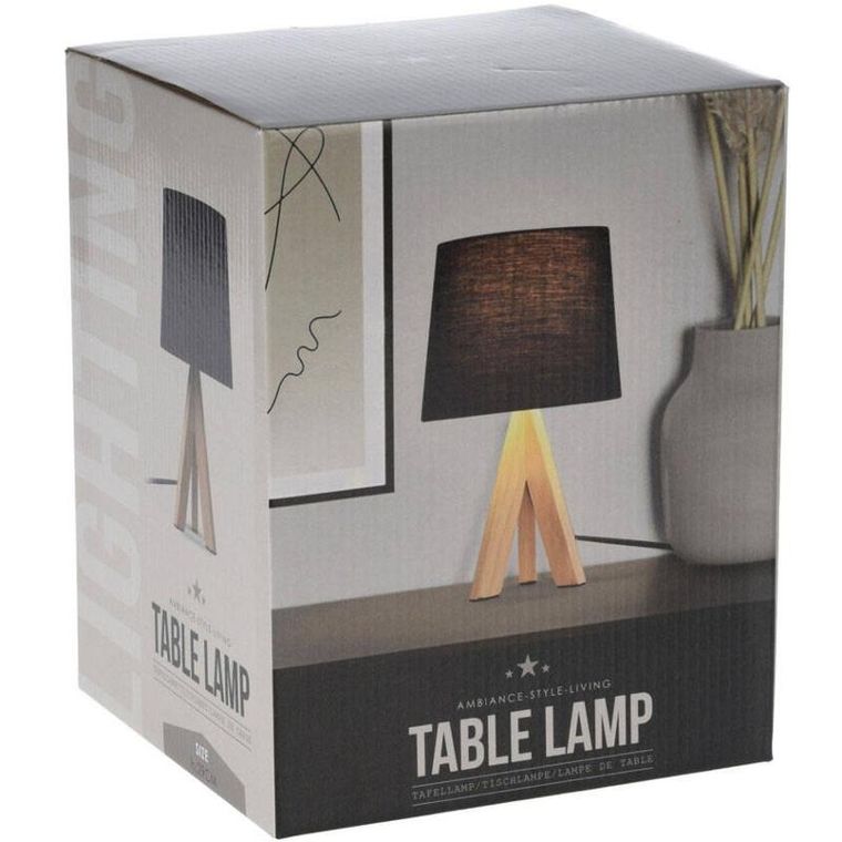 Home Styling Collection, lampa stojąca na drewnianych nogach, wys. 29 cm