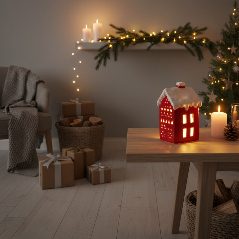 Home Styling Collection, lampka LED w kształcie domu, 13 cm