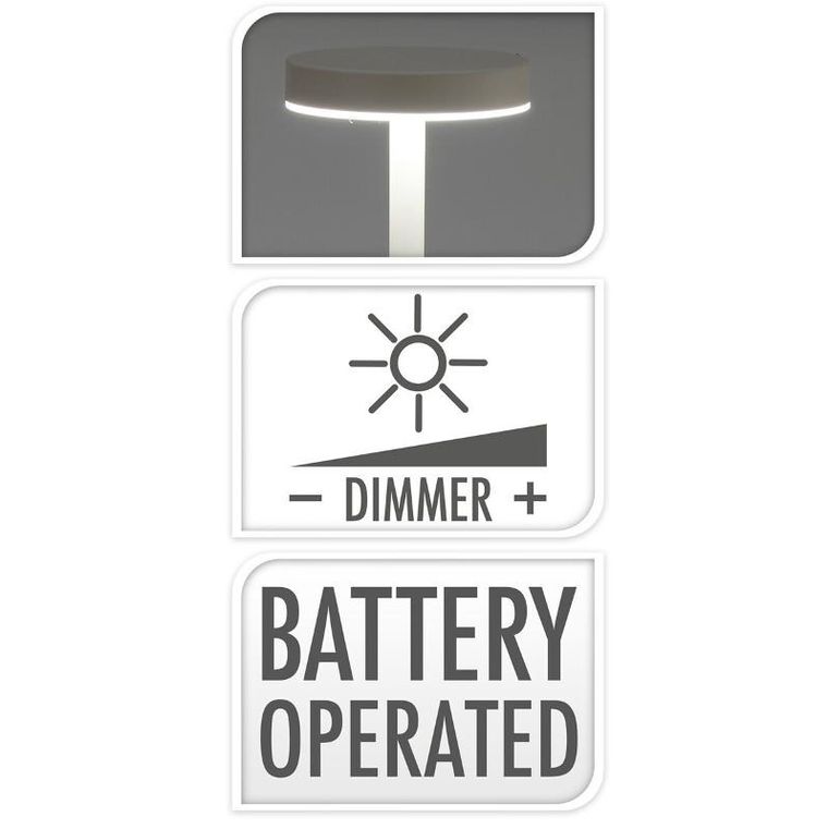 Home Styling Collection, lampka stołowa LED z ładowalną baterią, metal, 34 cm