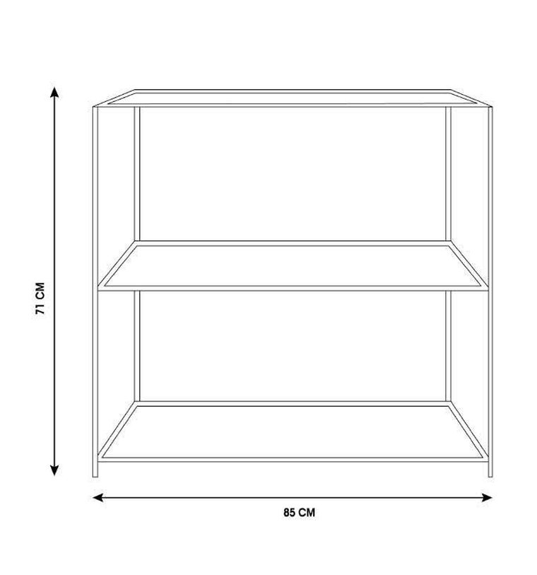 Home Styling Collection, loftowy regał z 2 półkami, metal i mdf, 71-31-85 cm
