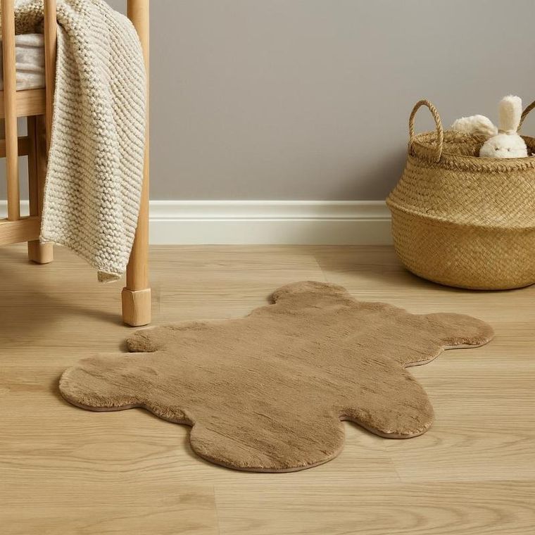 Home Styling Collection, Miś, dywan dziecięcy z imitacji futra, brązowy, 100-85 cm