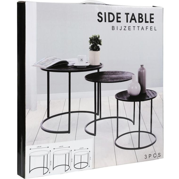 Home Styling Collection, Movo, zestaw stolików kawowych okrągłych, 3 sztuki