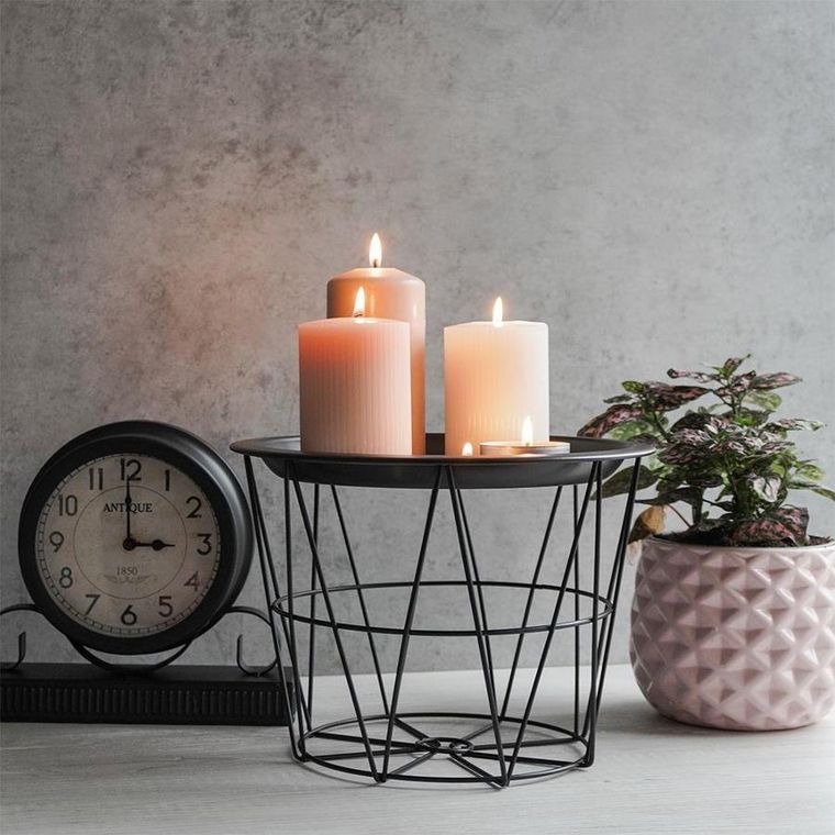 Home Styling Collection, podstawka pod kwiatki, czarna loft, 27-20 cm