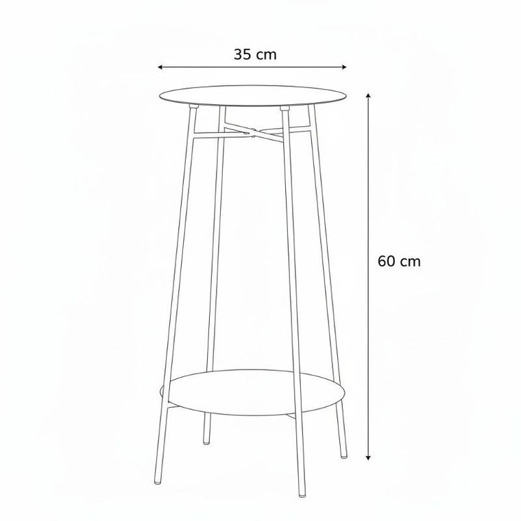 Home Styling Collection, Reni, stolik pomocniczy, 35-60 cm