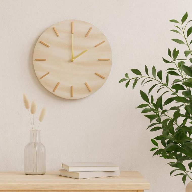 Home Styling Collection, Sum, minimalistyczny zegar ścienny, marmur, 30 cm