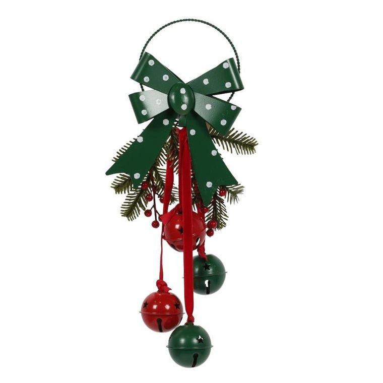 Home Styling Collection, świąteczna dekoracja z metalowymi dzwoneczkami, 29 cm