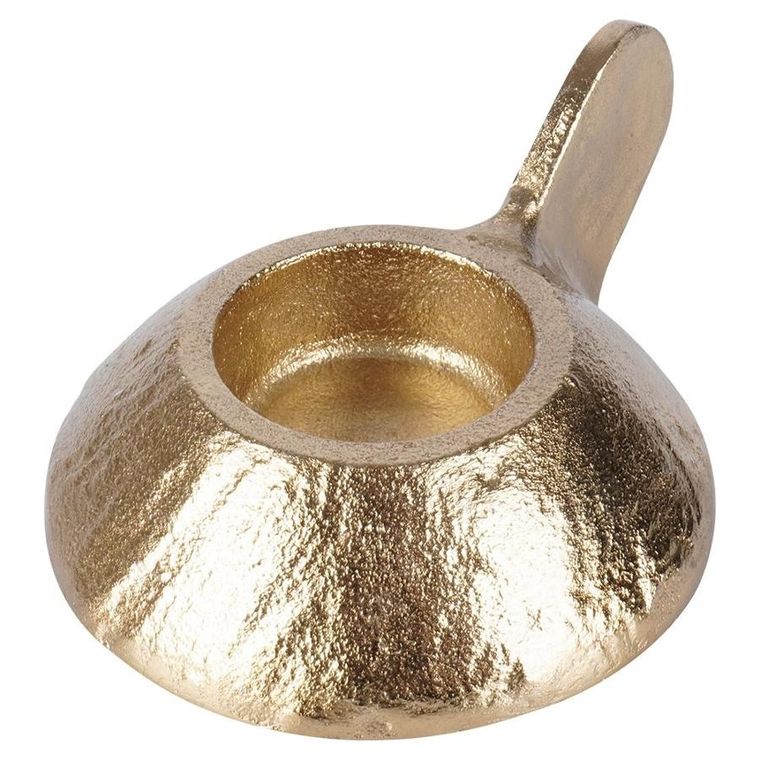 Home Styling Collection, świecznik aluminiowy, złoty, 12-9-5 cm