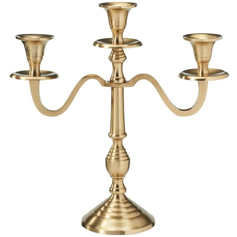 Home Styling Collection, świecznik kandelabr, 3-ramienny, złoty, 30 cm
