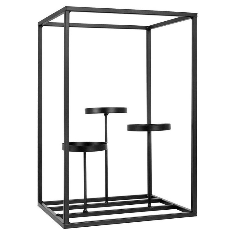 Home Styling Collection, świecznik na 3 świeczki, metalowy czarny, 24-20-36 cm