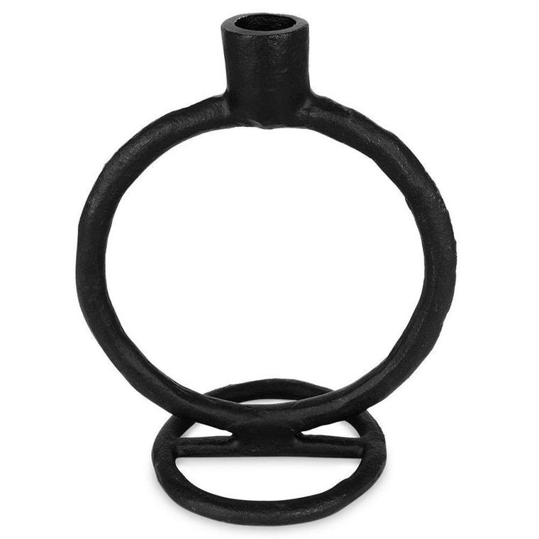 Home Styling Collection, świecznik na długą świeczkę, aluminiowy czarny, 19 cm