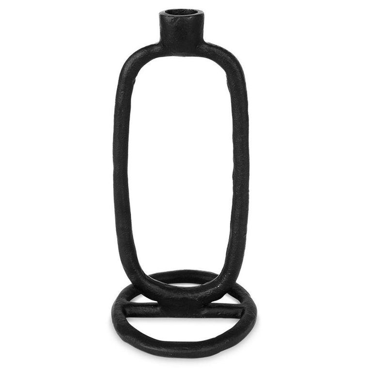 Home Styling Collection, świecznik na długą świeczkę, aluminiowy czarny, 24 cm