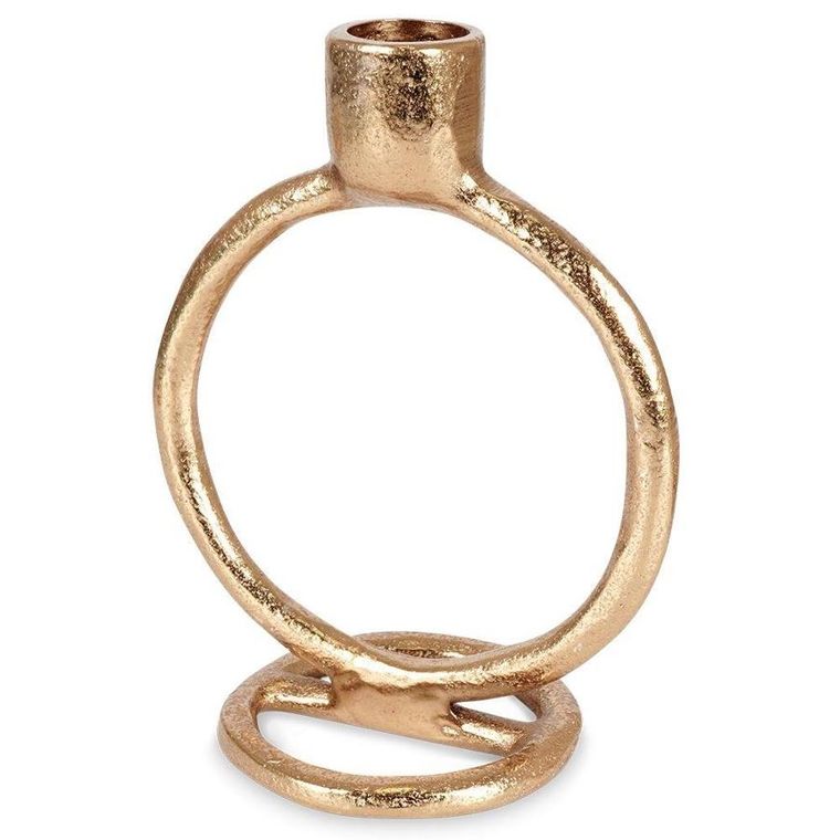 Home Styling Collection, świecznik na długą świeczkę, aluminiowy złoty, 15 cm