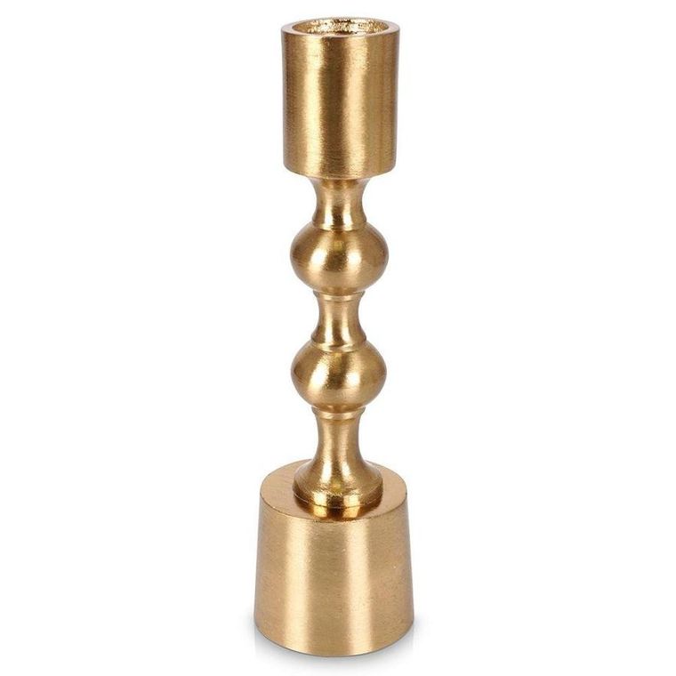Home Styling Collection, świecznik na długą świeczkę, aluminiowy złoty, 16.5 cm