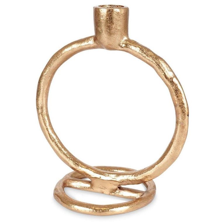 Home Styling Collection, świecznik na długą świeczkę, aluminiowy złoty, 19 cm